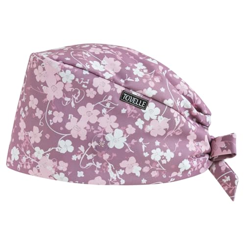 Image of Scrub Caps for Women with Buttons, Classic Surgical Caps | Double-Sided Printed, Adjustable,Long Hours, Sweatbands, Fabric Help Reduce Static Buildup