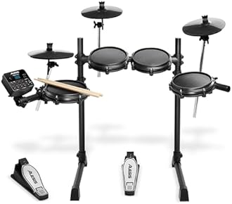 Alesis Turbo Mesh Kit | Seven Piece All-Mesh Electronic Drum Kit with Play along Tracks, Drum Sticks & Drum Key Included