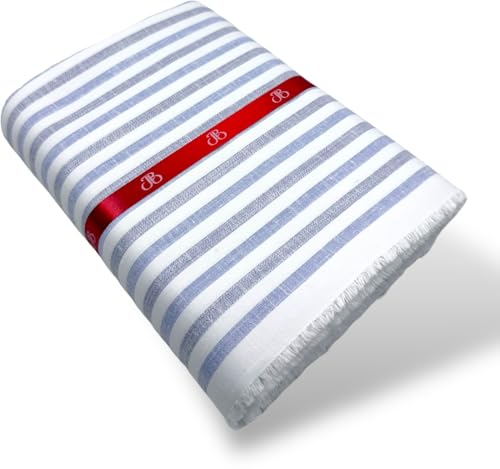 Image of JHABAK'S Unstitched Striped Shirt Fabric for Men - Cotton Linen Blend Lining Material - Shirt and Kurta Piece Cloth