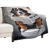 Appenzeller Sennenhund Wandkunst, lustige Badezimmer-Dekoration, Hund in Toilette, Tier in Toilette, Haustierladen-Kunst, Hundekunst, Hundegeschenk, 1_2 Überwurfdecke, Decke, weich, leicht, 80 x 120