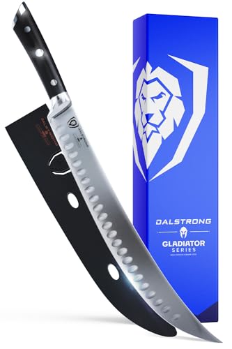 Dalstrong Butcher Knife 12 inch Carving Knife - Forged High-Carbon German Steel - Sheath - Gladiator Series Elite - Meat Cutting Brisket Knife - Razor Sharp Set Meat Kitchen Knife - NSF