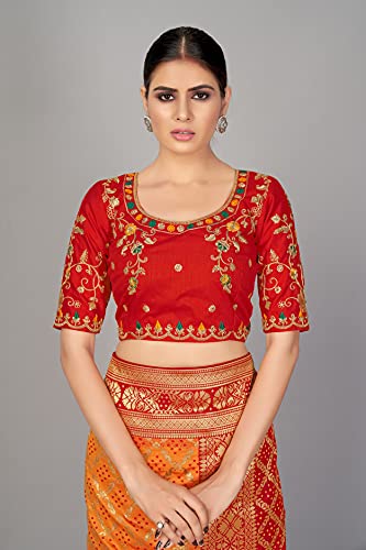 Image of Monjolika Fashion Women's Pure Kanjivaram Style Banarasi Soft Silk Saree With Blouse For Wedding