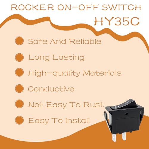 Image of HY35C 2-Pins Push Button Switch AC 125 /250V 16 /12 /10A ON /Off Rocker Switch Suitable for Household Devices