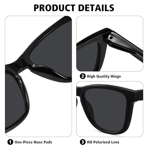 3Pack Retro Polarized Sunglasses for Women Men4