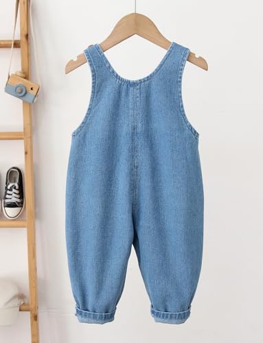 Happy Cherry Baby Overalls Little Kids One Piece Soft Bodysuit Sleeveless Cotton Button Suspender Pants4