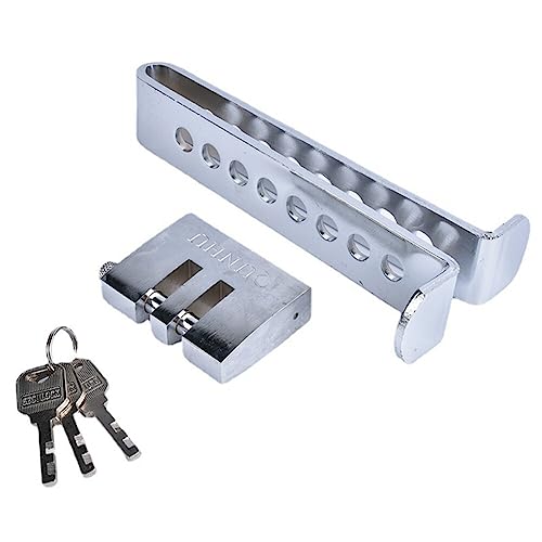 8 Holes Brake Pedal Lock Security Car Auto Stainless Steel Clutch Lock Anti-Theft Device Car Accelerator Beam Stainless Steel Protection with Padlock and Keys