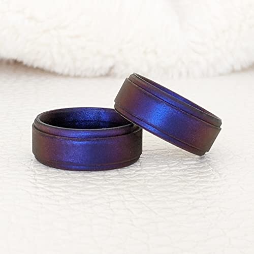 Knot Theory Cosmic Purple Silicone Ring for Men - Sophisticated and Durable, Size 10, Step Edge Breathable Comfort Fit 8mm Bandwidth2