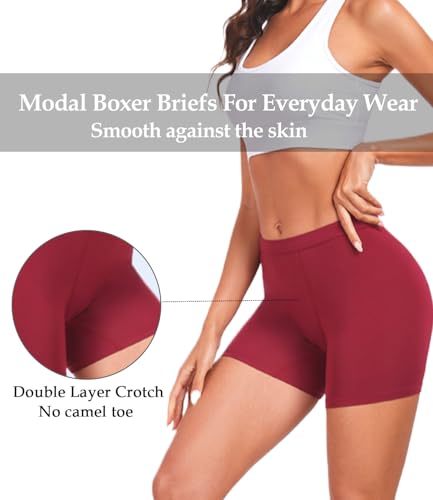 Image of wirarpa Women's Modal Boy Shorts Panties Soft Microfiber Boxer Briefs Underwear 4 Pack