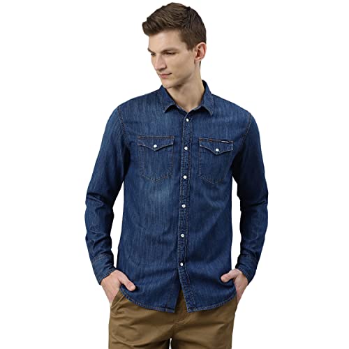 Image of Woodland Men's Cotton Solid Shirt