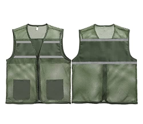 Chaleco para correr de noche seguro con bolsillos amplios y malla ligera transpirable 4XL