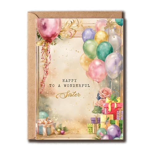 VLPGifts Happy To A Wonderful Sister - Funny Birthday Card ...