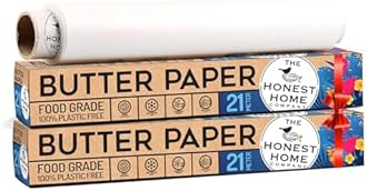 Honest Home Butter Paper Roll Combo | 42 Meters | Pack of 2 (21M + 21M) | 40 GSM, 100% Non-Coated | Easy Tear with Cutter | for Air Fryer and Roti