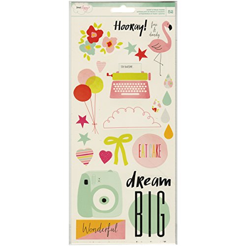 American Crafts 370091 Dear Lizzy Fine and Dandy Accent and Phrase Stickers, 6 by 12