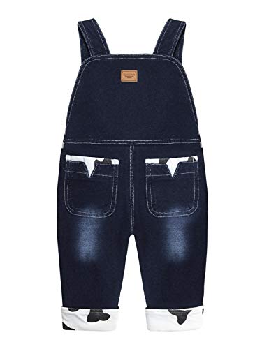 Image of Baby Pant Set, Toddler Overalls Set, Ripped Jean Workwear Set, Pink Flower Cute Cartoon