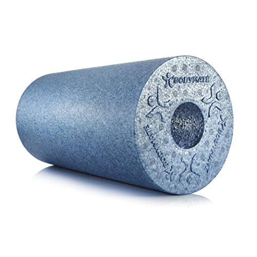 BODYMATE Faszienrolle Standard Mittel-Hart mit Gratis E-Book - Cool-Grey-Blue 30x15cm