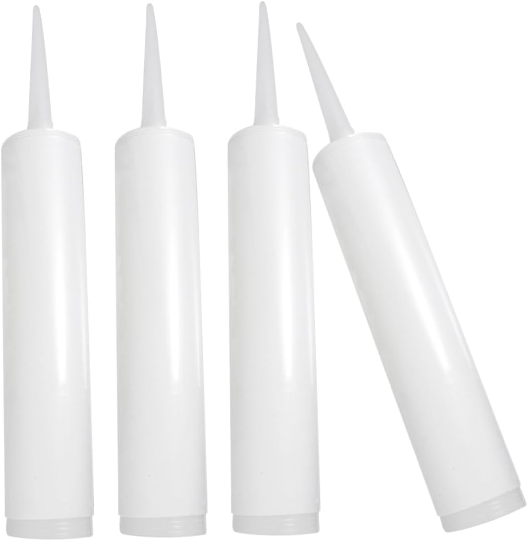 4 Pack Plastic Caulk Tubes Refillable Reusable for Tiles Leaks