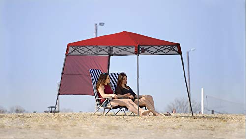 Quik Shade 7' x 7' Go Hybrid Pop-Up Compact and Lightweight Slant Leg Backpack Canopy, Red - Thumbnail 2