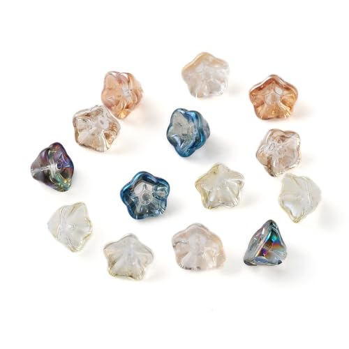 100 Cuentas De Cristal Con Forma De Trompeta Para La Fabricación De Joyas, Bonitas Tapas De Cuentas Florales De Campana, Espaciadores Sueltos Para Bricolaje, Collares, Aretes, Pulseras, Abalorios
