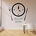 Produktbild wopiaol Healthy Eating Wall Decal Words Clock Time to Eat Kitchen Restaurant Decor Art Door Window Vinyl Stickers Creative Mural