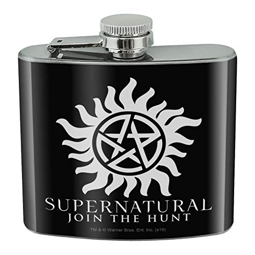 Supernatural Anti Possession Symbol Stainless Steel 5oz Hip Drink Kidney Flask