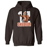 Omufisa Shedeur 12 Inspired QB Design - The Land Fans Unisex Hooded Sweatshirt (Brown, Large)