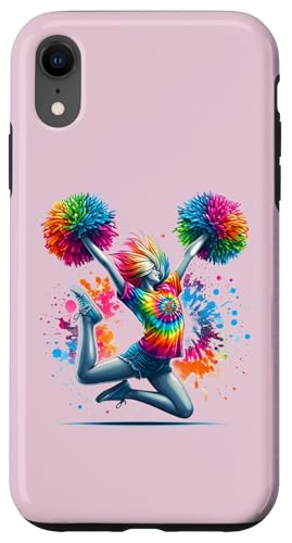 Tie Dye Cheerleader Pom Poms Cheerleading Cheer Girls Outfit Carcasa para iPhone XR
