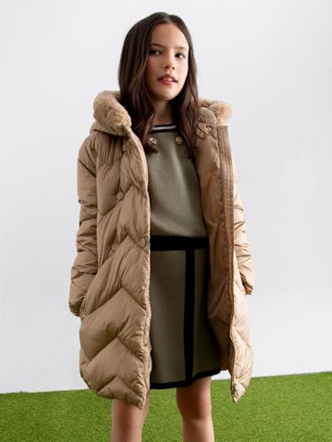 Abel & Lula Padded long coat for Girls Beige maza4