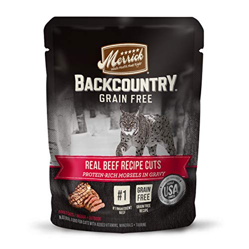 Merrick Backcountry Grain Free Real Beef Recipe Cuts, Wet Cat Food