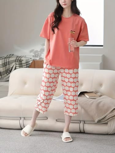 Image of Louis Luxe Womens Korean Night Dress || Full Pyjama Set || Korean Nightsuit || Women Nightwear ||Round Neck Full Sleeve Nightsuit || Loungewear || Everyday Nightdress (ND-18)