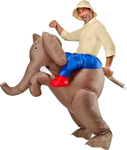 Rubies Men's Ride-On Elephant Inflatable Costume for Themed Parties and Halloween, One Size