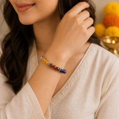 Image of Beaded Bracelet for Men & Women | Stretchable Handmade Prayer Meditation Yoga Wrist Bracelet | Stylish Everyday Wear | Free Size