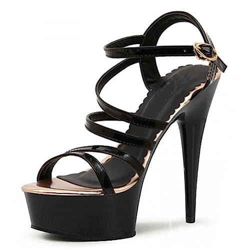 Sandales transparentes à talons hauts 15cm et fond épais pour femmes