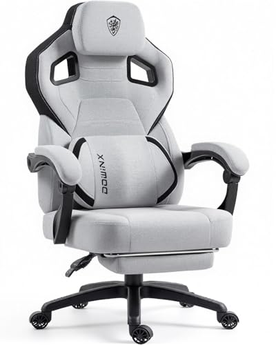 Dowinx Big and Tall Gaming Chair with Footrest, Gray