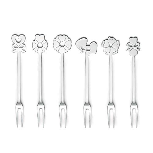 Guzzini Aperitivo Love Set 6 Forchettine, Stainless Steel 18/12, Argento, 20