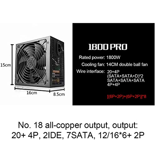 Alimentation mineur BTC 2600W supportant 8 cartes d'affichage GPU ATX - 7