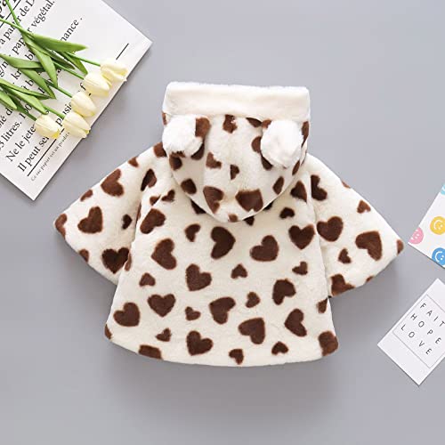 Toddler Girls Hooded Jacket Button Thick Fleece Heart Print Windproof Soft Outerwear Warm Puffy Ears Coat3