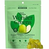 Plant People WonderGreens Veggie Gummies Super Greens with Probiotics Multivitamin Support Gummy for Wellbeing, Energy, Immune and Gut Health, Green Apple Flavor (60 Count)