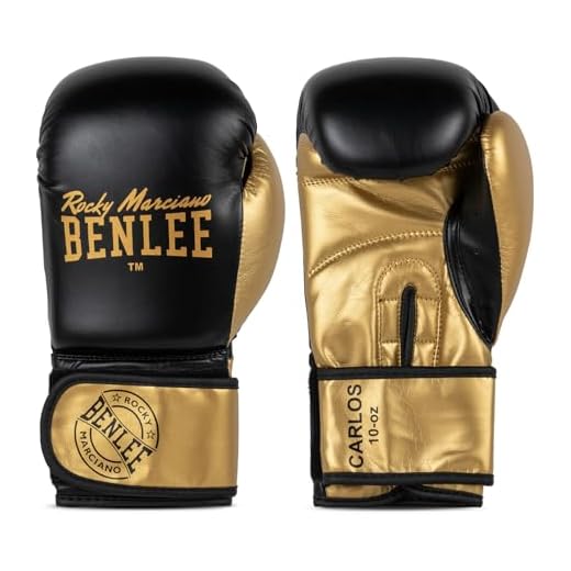 BENLEE Boxhandschuhe aus Kunstleder (1Paar) Carlos Black/Gold 12 oz