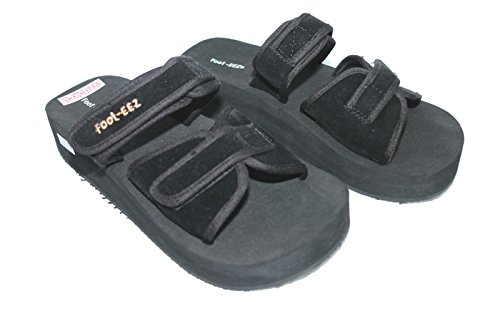 Black Unisex Diabetic & Pain-Relief Double Strap Adjustable Sandals (Mens