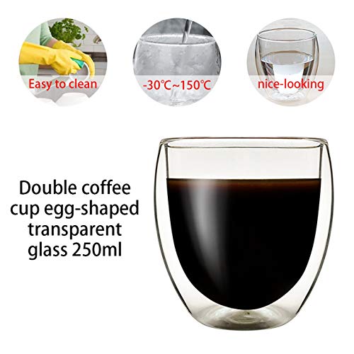 Copo de vidro duplo de parede resistente ao calor 250ml da JullyCAnnice para copo de chá feito à mão