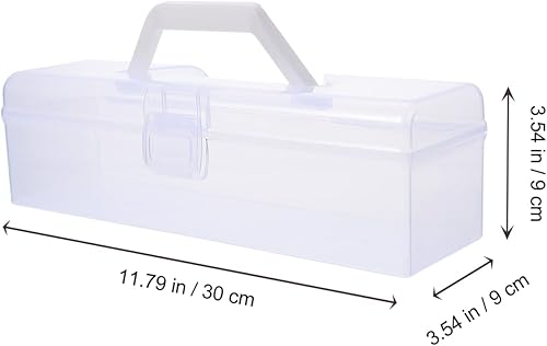 Miniatura 3 de VICASKY Caja de almacenamiento de plástico, contenedor organizador transparente de 2 piezas con asa, almacenamiento multiusos para primeros
