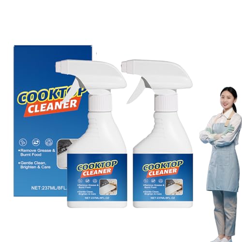 Kitchen Cooktop Cleaner Spray Heavy Duty Degreaser, elimina suavemente la grasa y los alimentos quemados, solución de limpieza diaria para el hogar, potente removedor de manchas de grasa y aceite para