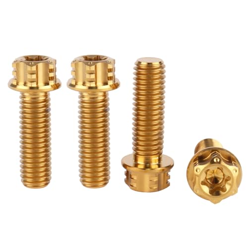 Image of 4Pcs Titanium Bolt Flange Torx Head M8 M10 x 20 25 30mm Screw Bolt for Motorcycle Car Modifications (Gold, M8x25mm)