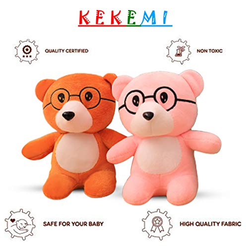 Image of KEKEMI Non-Toxic Hugable Cute Stuff Teddy Bear Soft Toys for Kids /Gift, Size 7 Inches (Pack of 2)