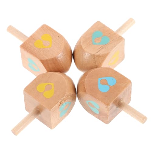 Toyvian DIY Blank Wooden Spinning Tops Standard Size for Hanukkah Games Kindergarten Desktop Party Favor
