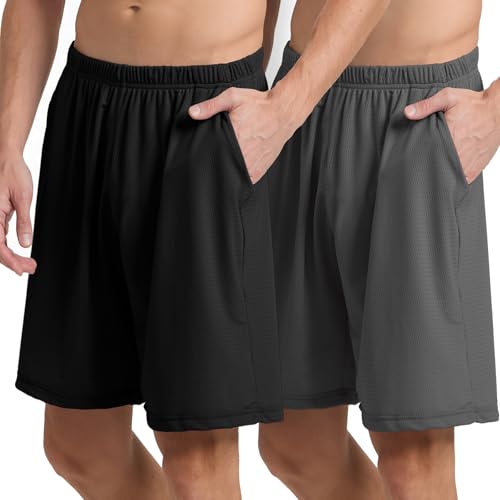 Aroveea Men's Athletic Running Shorts 2 Pack Quick Dry with Pocket