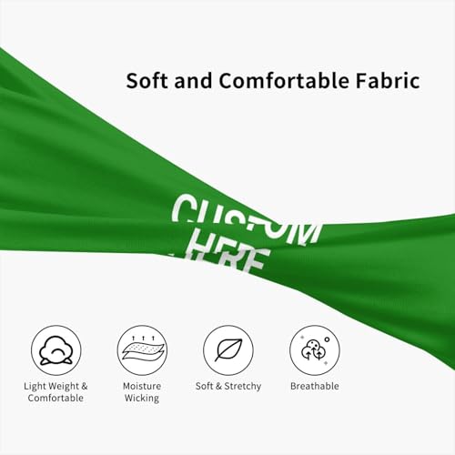 Image of Custom Sports Headband Custom Sweatband Bandana Add Your Image Logo Text Number. Bulk Custom Men Or Women Moisture Wicking Ventilate Elastic ﻿Headband