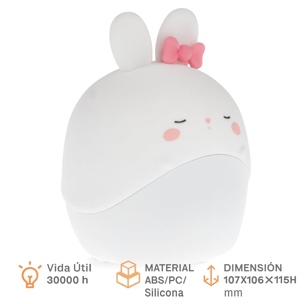 M Ledme - Nachttischlampe/Wecker mit Touch-Funktion für Kinder, LED, 3000 K, warme Temperatur 3000 K, Opal-Finish, LM9210