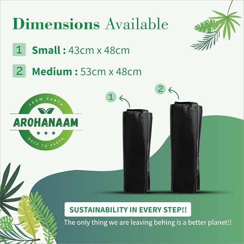 Image of Small 17 * 19 inch Black Garbage Bags -20 Ltr Trash Bags for Bathroom Bedroom and Office - 180 Bags - Leakproof,Strong & Tear-Resistant Small Wastebasket Liners Pack of 6