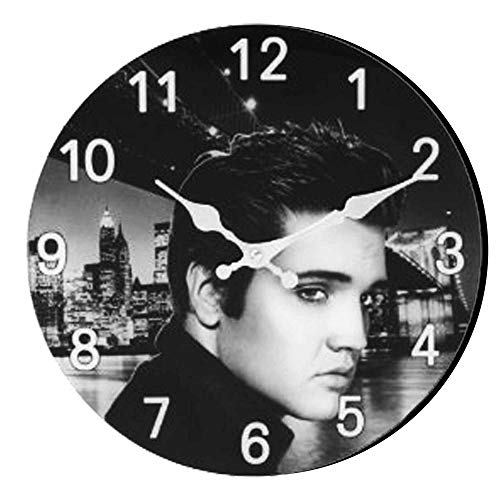 Elvis Presley Retro Music Legend - Reloj de Cristal (30 cm de diámetro)